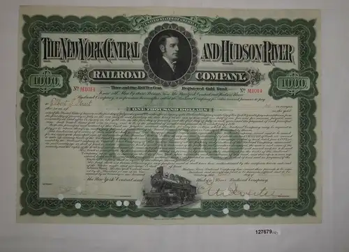 1000 Dollar Aktie The New York Central and Hudson River Railway 1906 (127679)