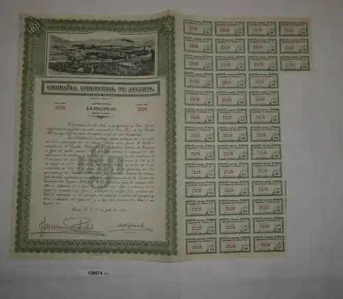 100 Peso Aktie Compañia Industrial de Atlixco México 1. Juli 1949 (126674)