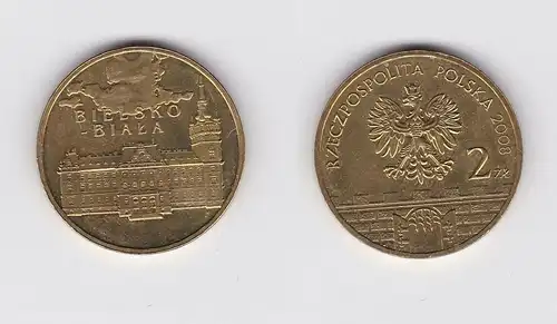2 Zloty Messing Münze Polen Bielsko Biala 2008 (120000)