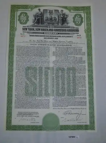 1000 Dollar Aktie New York, New Haven and Hartford Railroad 1. Jan 1953 (127864)