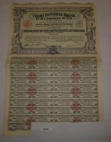 100 Francs Aktie Crédit Foncier du Brésil et de l'Amérique du Sud 1910 (127222)