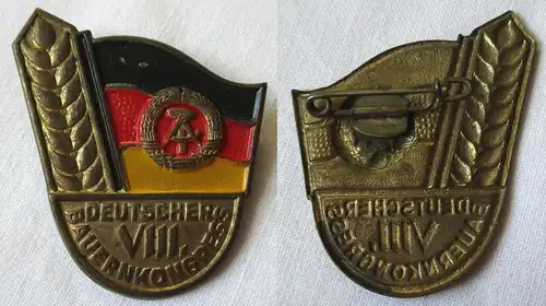 seltenes DDR Blech Abzeichen VIII.Deutscher Bauernkongress (135089)