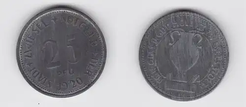 25 Pfennig Zink Notgeld Münze Stadt Zwiesel 1920 (135228)