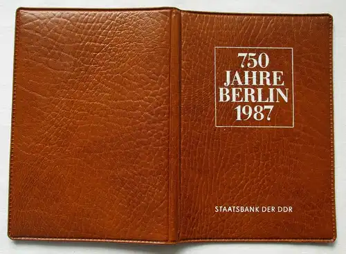 DDR 750 Jahre Berlin,Offizieller Folder m. 4 Münzen & Token,Staatsbank (112790)