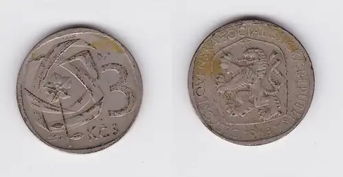 3 Kronen Nickel Münze CSSR Tschechoslowakei 1968 (120198)