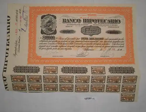 10000 Pesos Aktie Banco Hipotecario Valparaiso 1. Januar 1953 (127251)