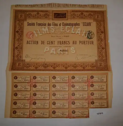 100 Francs Aktie Société française des Films et Cinématographes Eclair (127813)