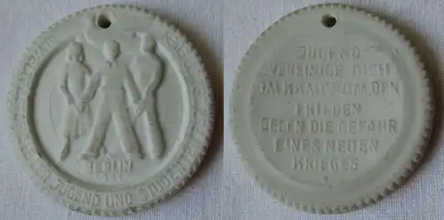 DDR Porzellan Medaille Weltfestspiele der Jugend Berlin 1951 (135246)