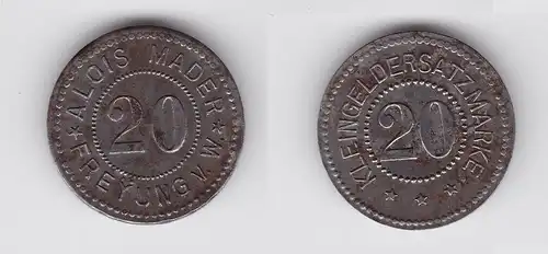 20 Pfennig Eisen Notgeld Münze Freyung v.W. Alois Mader  (135234)