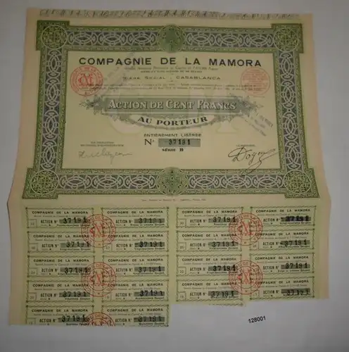 100 Francs Aktie Compagnie de la Mamora Casablanca 1931 (128001)