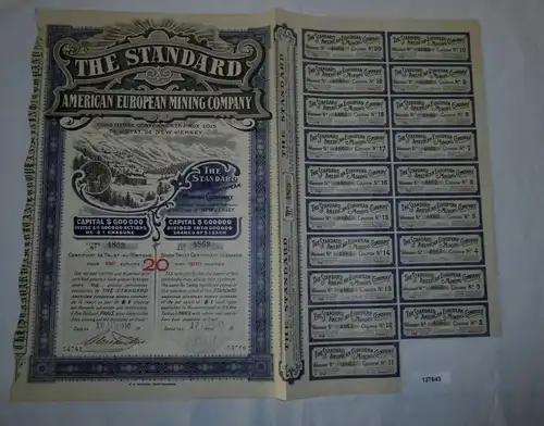 20 Aktien à 1 Dollar The Standard American European Mining Company 1910 (127643)