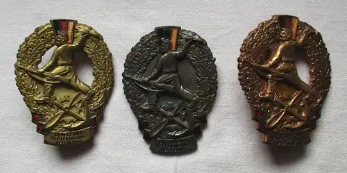 DDR Mehrkampfabzeichen der GST kompletter Satz Gold Silber Bronze (126221)