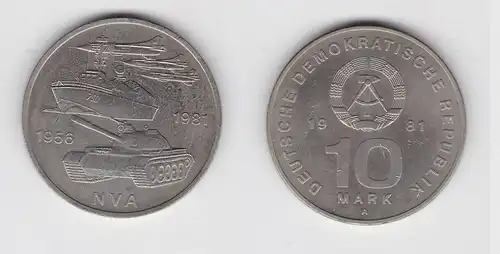 DDR Gedenk Münze 10 Mark 25 Jahre Nationale Volksarmee NVA 1981 (135476)