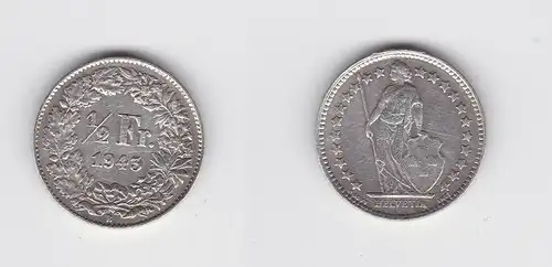 1/2 Franken Silber Münze Schweiz 1943 B (135510)