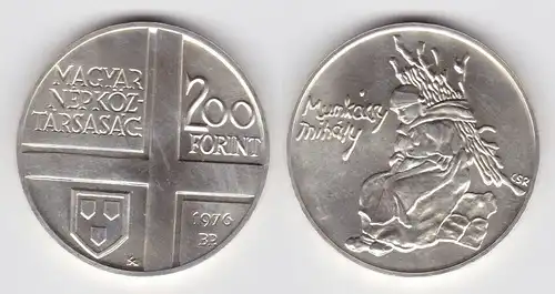 200 Forint Silber Münze Ungarn 1976 Maler Mihaly Munkacsy Stgl. (143742)