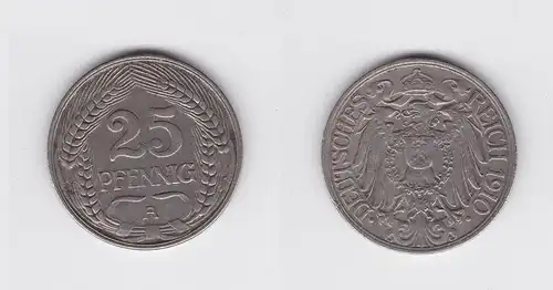 25 Pfennig Nickel Münze Kaiserreich 1910 A (120077)