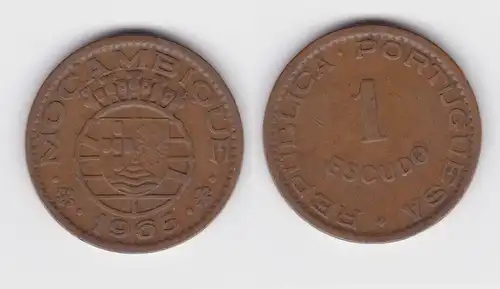 1 Escudo Kupfer Münze Mosambik Moçambique 1974 (116319)