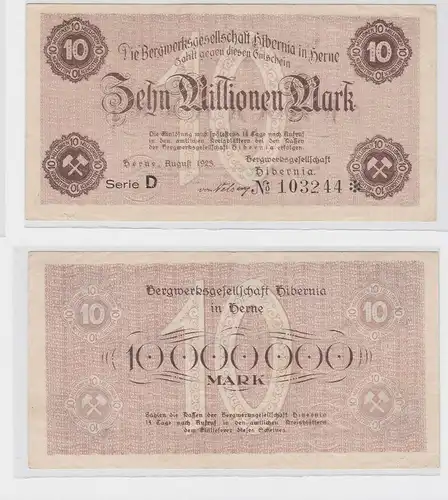 10 Millionen Mark Banknote Bergwerksgesellschaft Hibernia in Herne 1923 (120089)