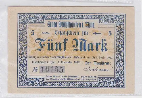 5 Mark Banknote Stadt Mühlhausen in Thüringen 2.11.1918 (118858)