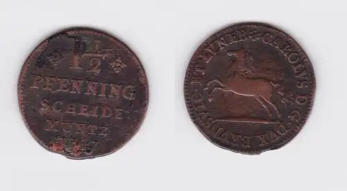 1 1/2 Pfennig Kupfer Münze Braunschweig-Wolfenbüttel 1747 (117241)