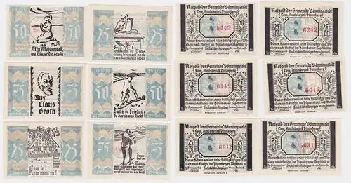 6 Banknoten Notgeld Gemeinde Bönningstedt ohne Datum (1921) (118880)