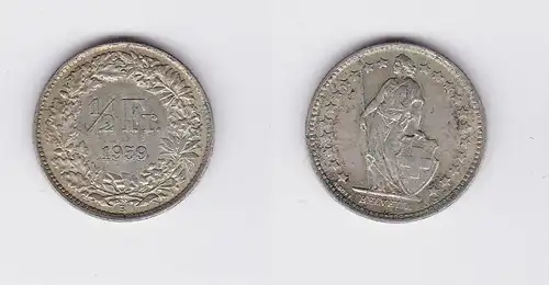 1/2 Franken Silber Münze Schweiz 1959 B (118604)