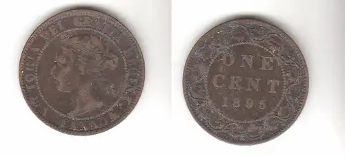 1 Cent Kupfer Münze Kanada Canada 1895 (116362)