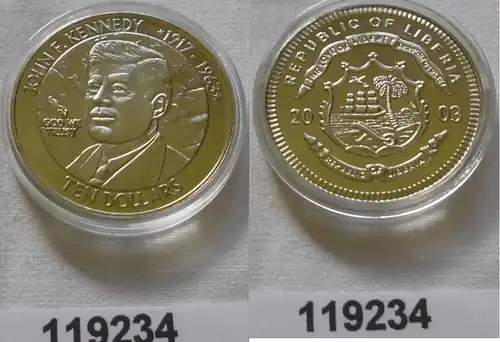 10 Dollar Nickel Münze Liberia 2003 John F. Kennedy 1917-1963(119234)