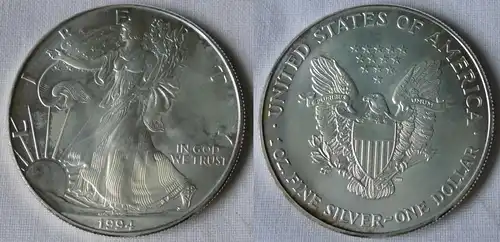 1 Dollar Silber Münze Silver Eagle USA 1994 1 Unze Feinsilber (125499)