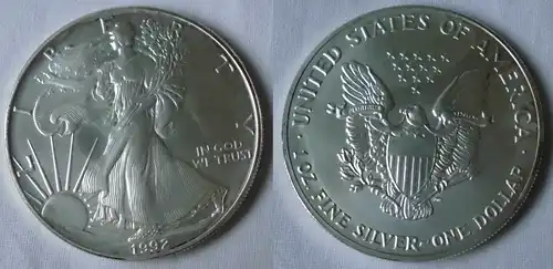 1 Dollar Silber Münze Silver Eagle USA 1992 1 Unze Feinsilber  (125563)