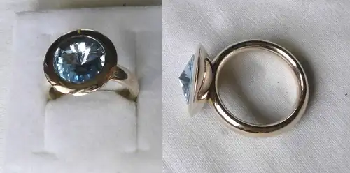 hübscher Ring Modeschmuck mit schönem himmelblauem Stein (122812)
