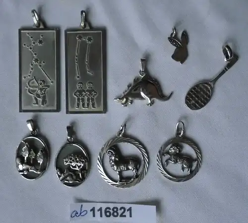 9 x hübsche kleine Kettenanhänger alle aus Silber (116821)