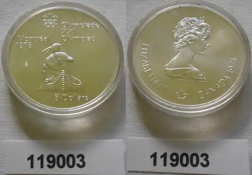 5 Dollar Silber Münze Canada Kanada Olympiade Montreal Indianer 1974 (119003)