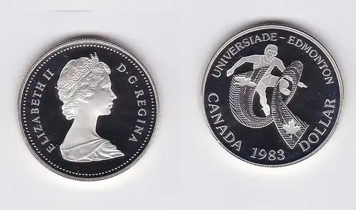 1 Dollar Silbermünze Kanada 12.Studentensportspiele Edmonton 1983 (117844)