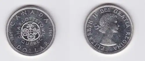 1 Dollar Silber Münze Canada Kanada Lilie, Kleeblatt, Distel & Rose 1964(115992)