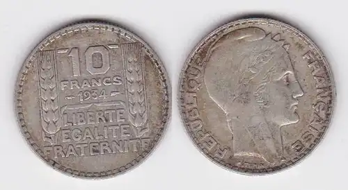10 Francs Silber Münze Frankreich 1934 ss (142956)