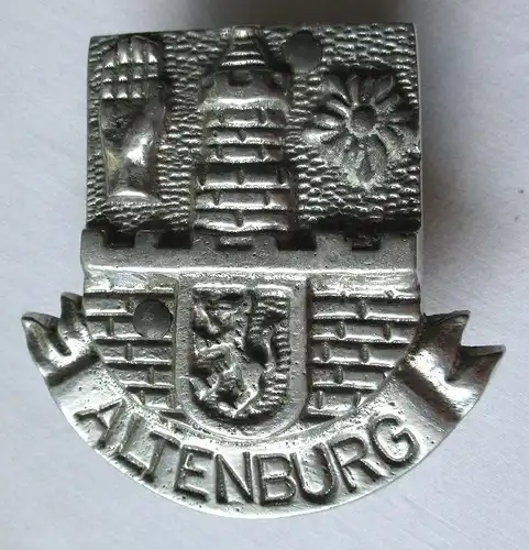 seltene Aluminium Plakette Altenburg Stadtwappen um 1960 (107234)