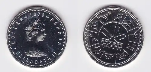 1 Dollar Silber Münze Kanada Symbole der 10 Sportarten in Edmonton 1978 (118372)