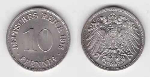 10 Pfennig Nickel Münze Deutsches Reich 1915 D, Jäger 13 Stgl. (140474)