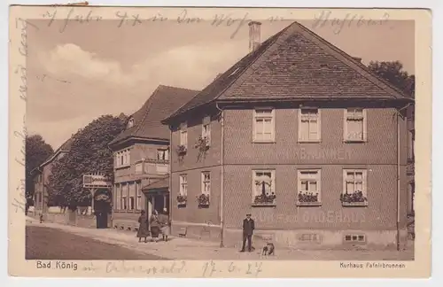 38341 Ak Bad König Kurhaus Fafnirbrunnen 1927