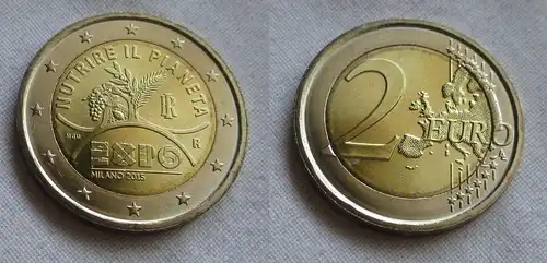 2 Euro Bi-Metall Münze Italien 2015 	Expo Mailand - Milano (159574)