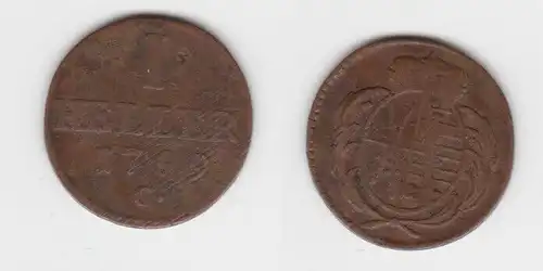 1 Heller Kupfer Münze Sachsen 1799 C f.ss/ss (143414)