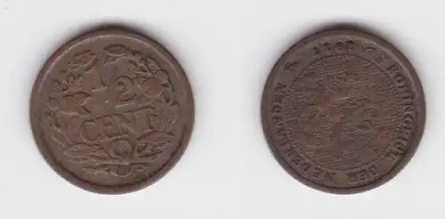1/2 Cent Kupfer Münze Niederlande 1917 (142738)