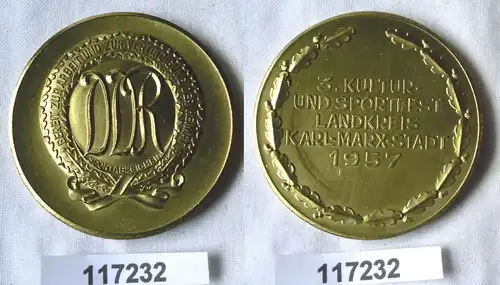 seltene DDR Medaille 3.Sportfest Landkreis Karl Marx Stadt 1957 (117232)