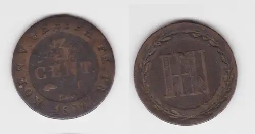 3 Centimes Kupfer Münze Westfalen 1809 C s/ss (142828)