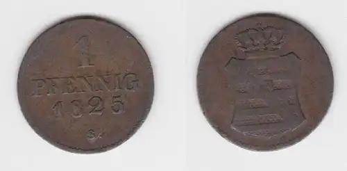 1 Pfennig Kupfer Münze Sachsen Friedrich August I. 1806-18271825 S (140936)