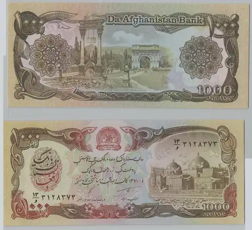 1000 Afghanis Banknote Afghanistan 1991 Pick 61c (144466)