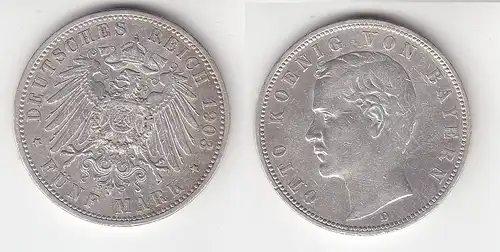 5 Mark Silbermünze Bayern König Otto 1903 Jäger 46  (115260)