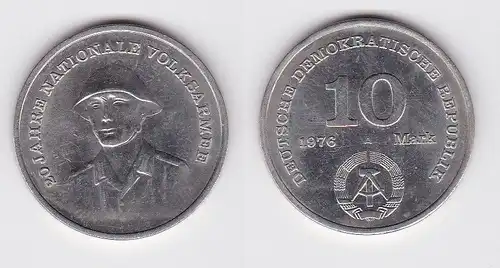 DDR Gedenk Münze 10 Mark 20 Jahre Nationale Volksarmee NVA 1976 (121225)
