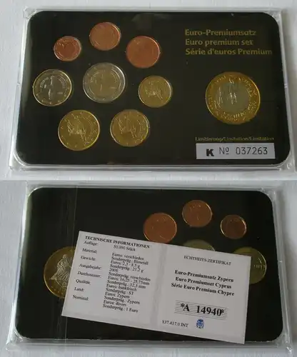 Prestige Coinset KMS Kursmünzensatz Euro Zypern in Hartplastebox (104275)